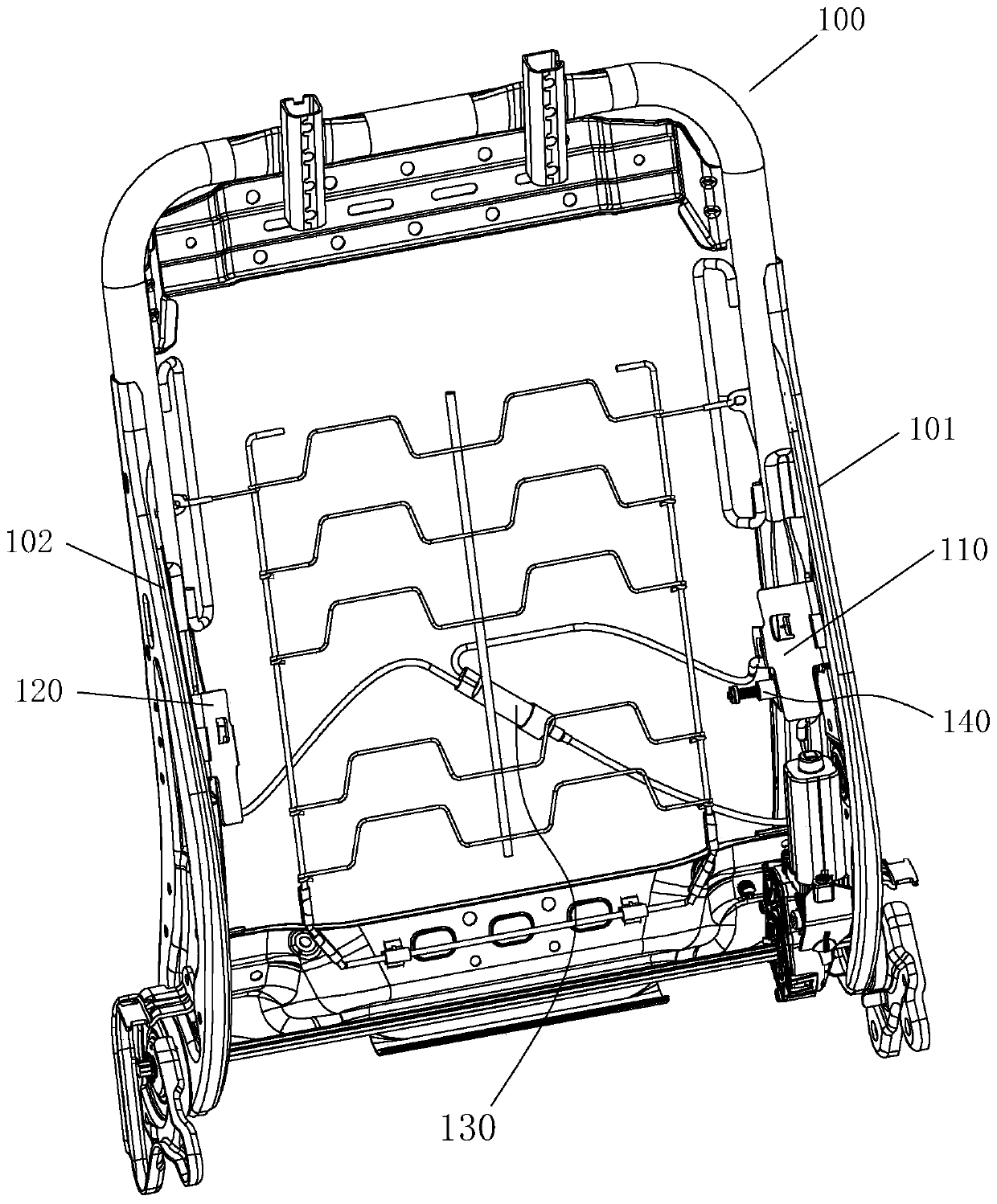 Automobile seat side wing width electric adjustment mechanism