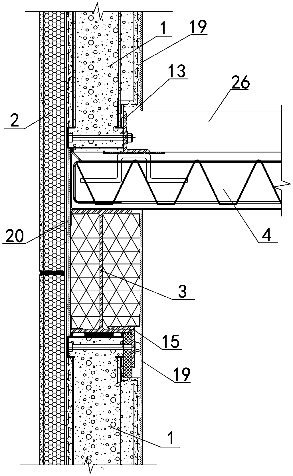 Fabricated steel frame outer wall system and construction method thereof