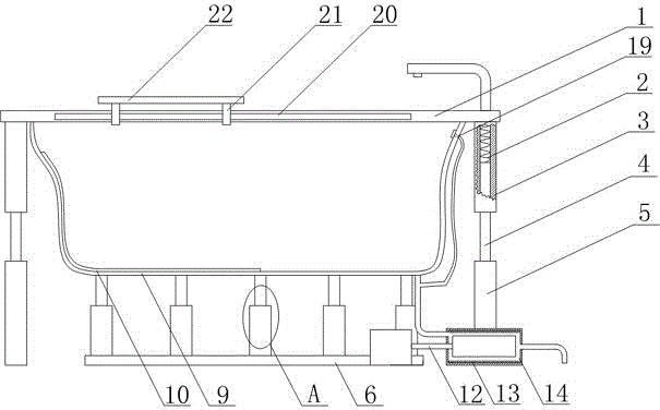 Spring bathing device with auxiliary plate