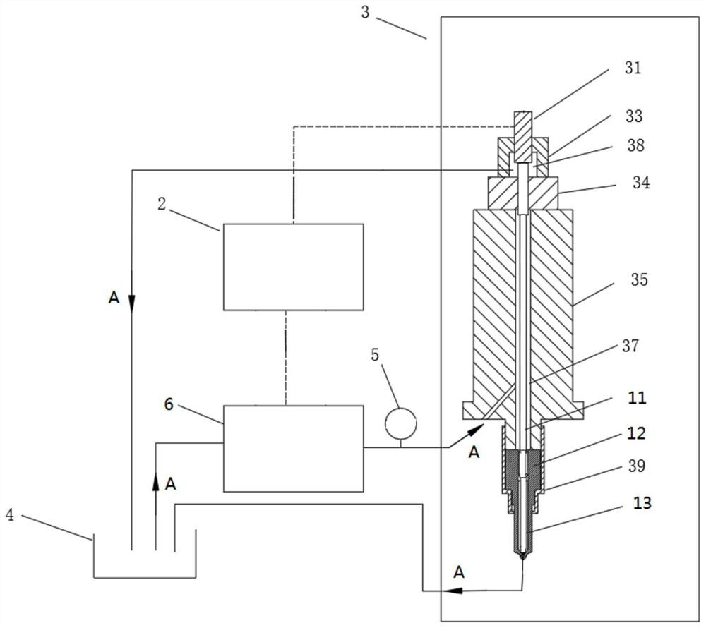 Oil nozzle matching part flow testing device and method