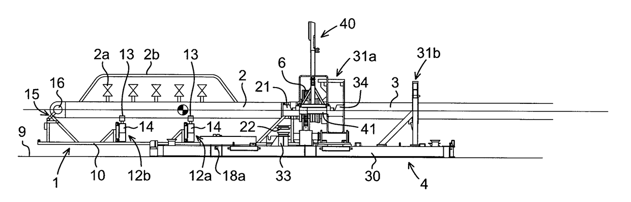 Arrangement system and method for retrieving a laydown head