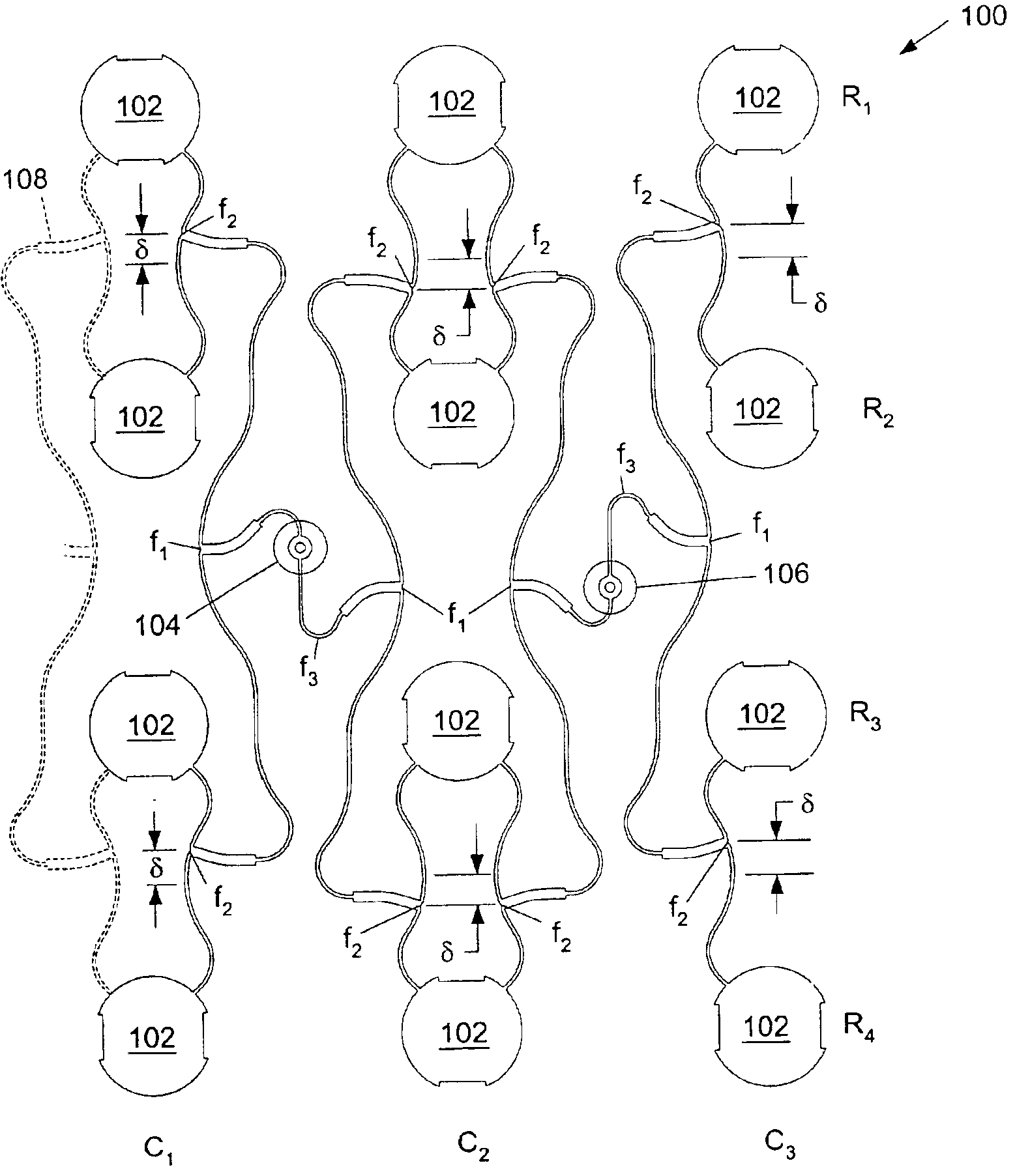 Feed network and method for an offset stacked patch antenna array