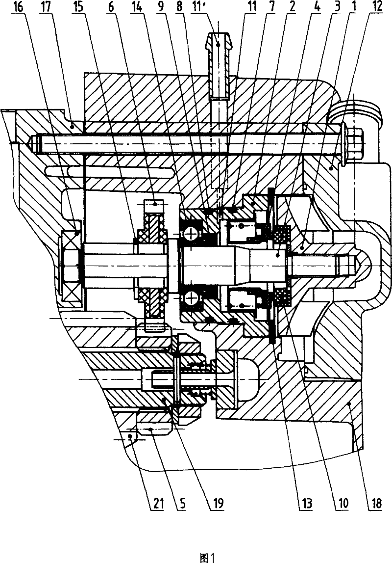 Water cooled type motor cycle engine water pump and its actuating mechanism