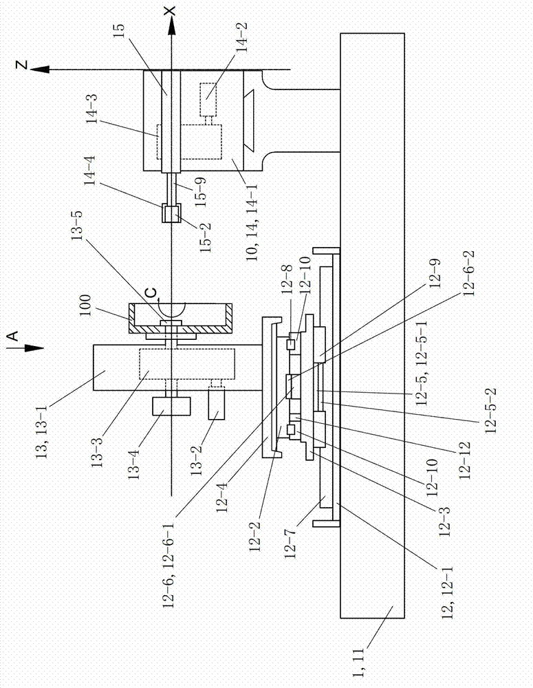 Plane conjugate cam contour detecting and abrasive machining device