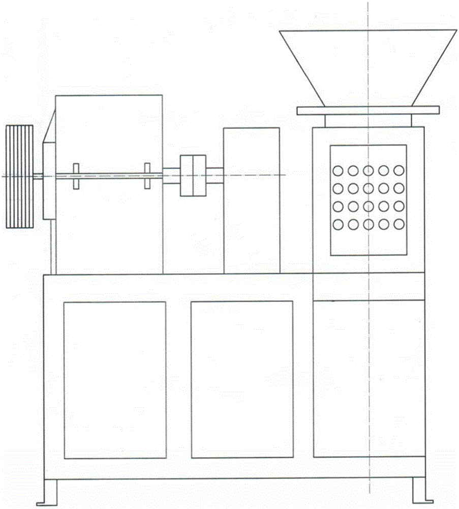 Integral structure of molded-coal vacuum hard-plastic extruding machine