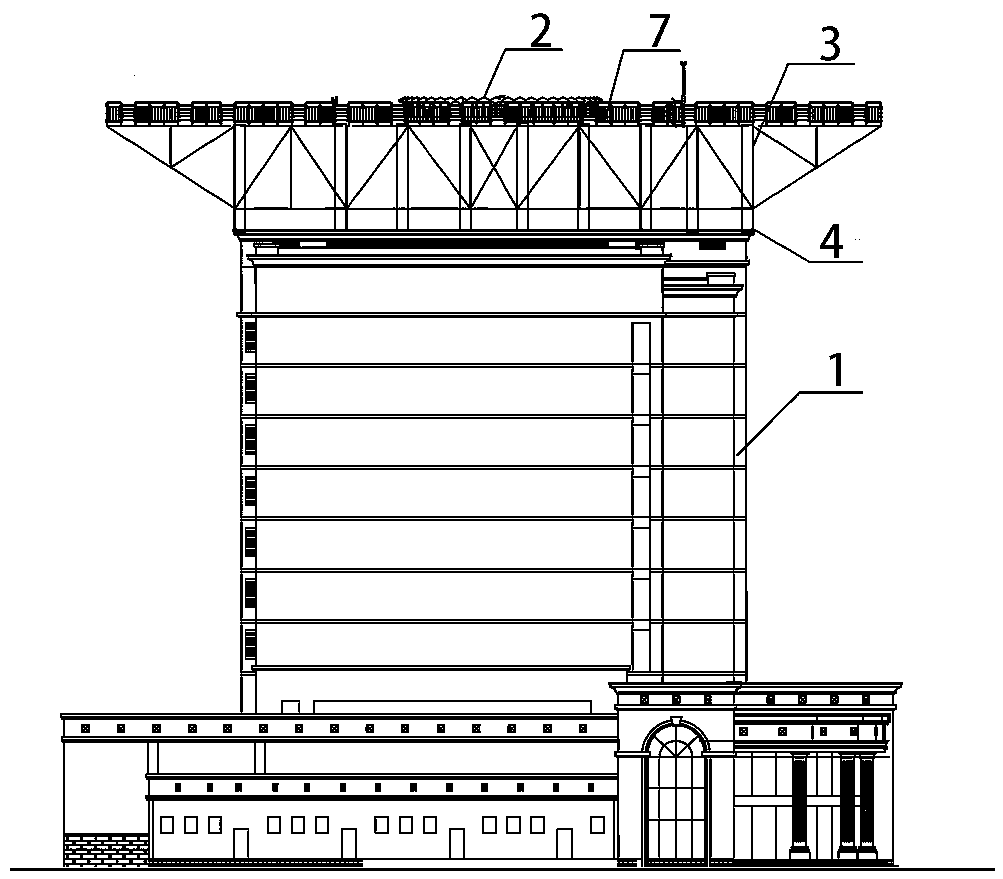 Roof process type nodirectional beacon reflecting net and construction method thereof