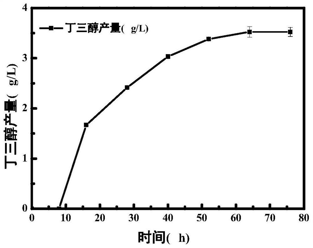 Method for producing D-1, 2, 4-butantriol by simultaneous saccharification and fermentation of corncobs