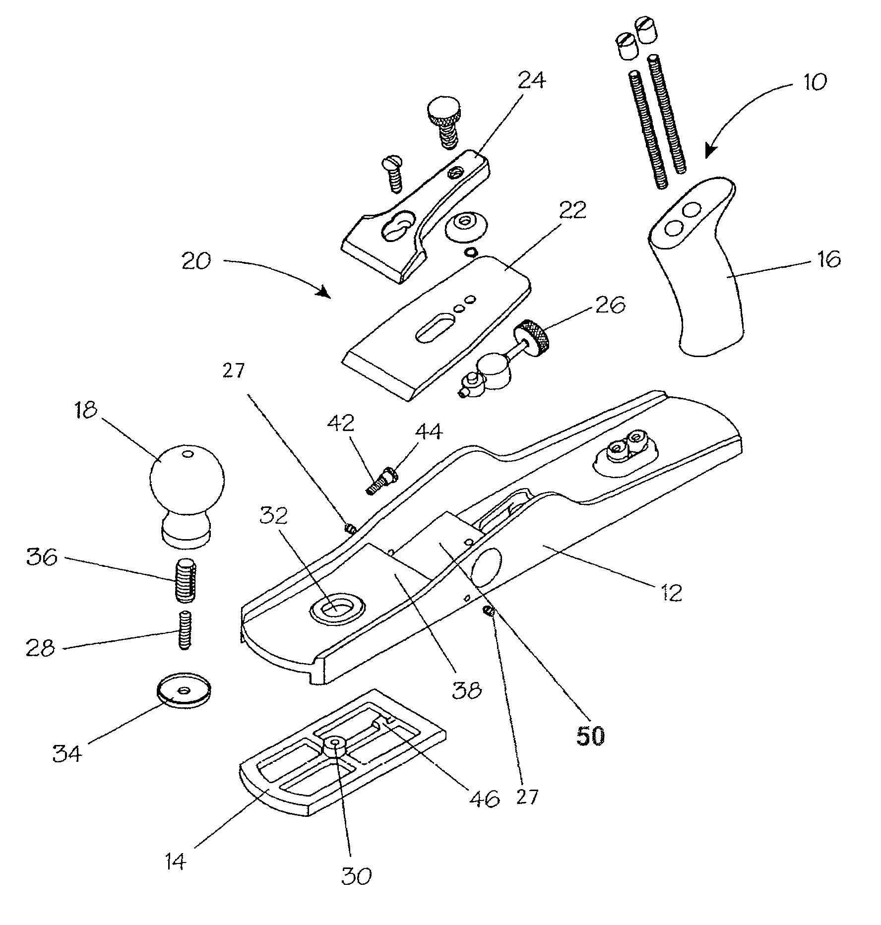 Woodworking plane with adjustable mouth