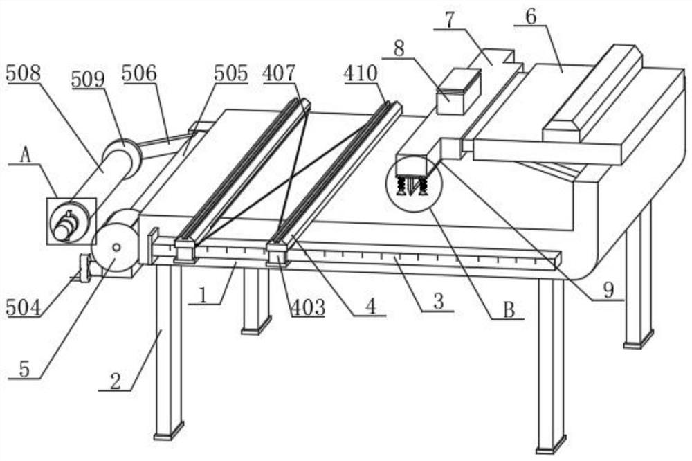 Coiled material cutting device with fixed distance for leather product production