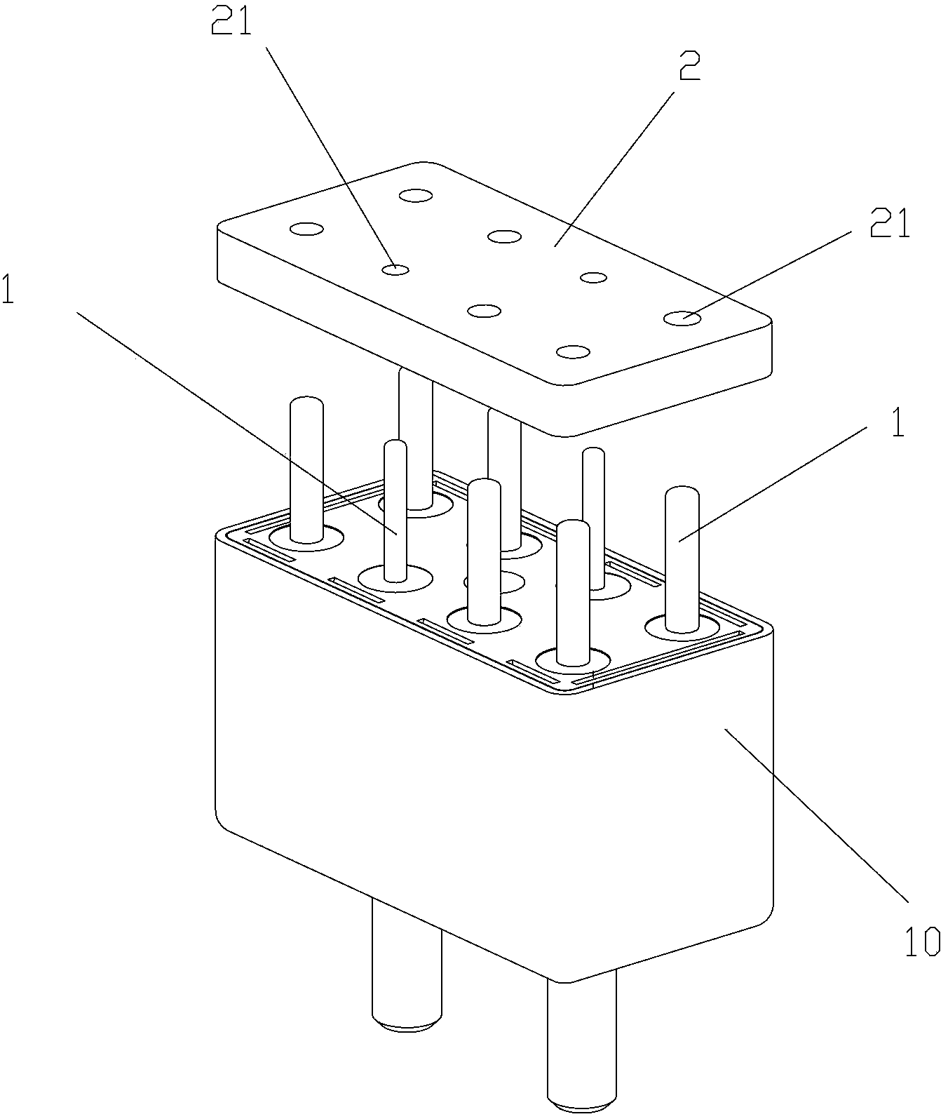 Pin-out structure of relay convenient for installation of complete machine