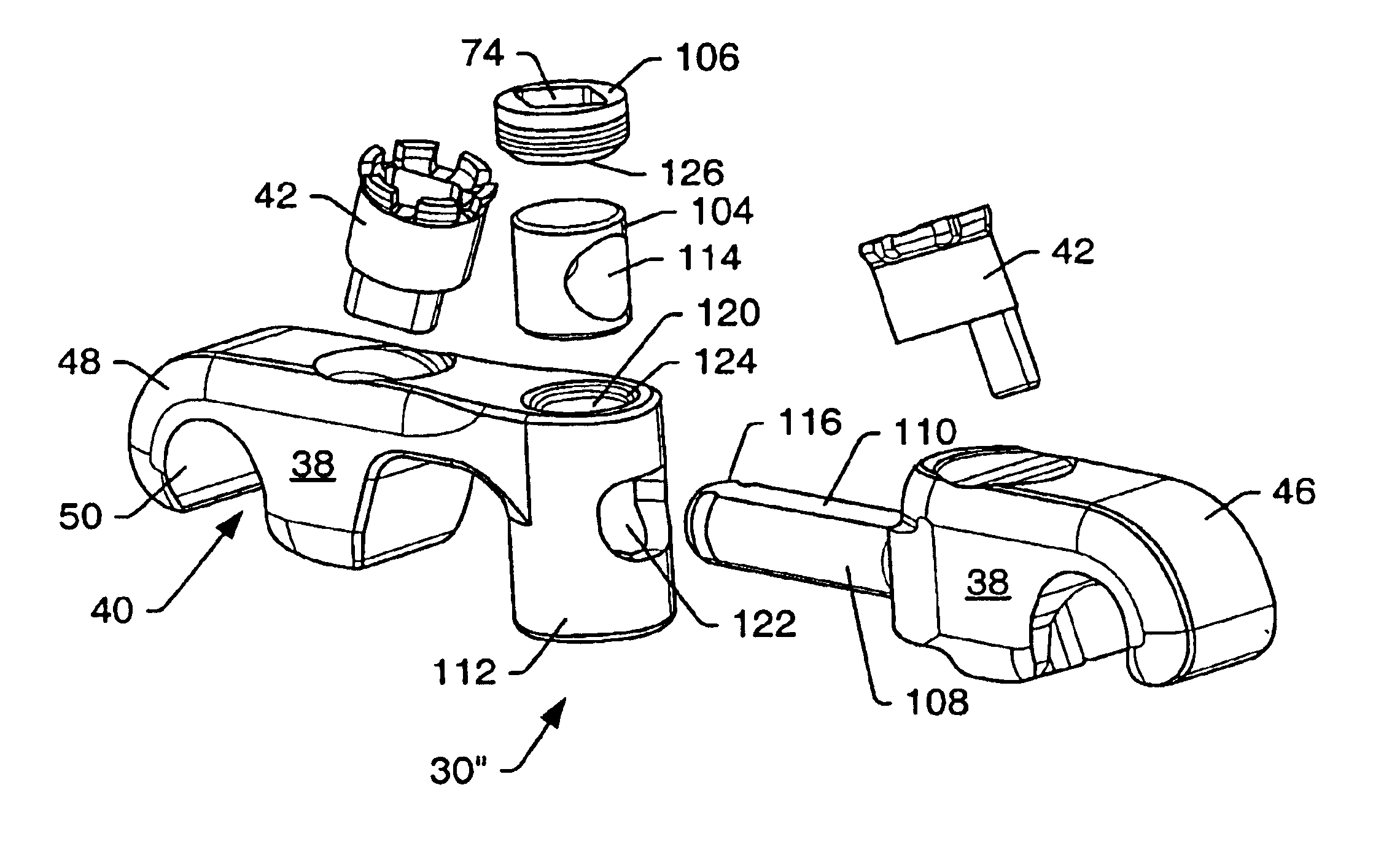 Adjustable transverse connector with cam activated engagers