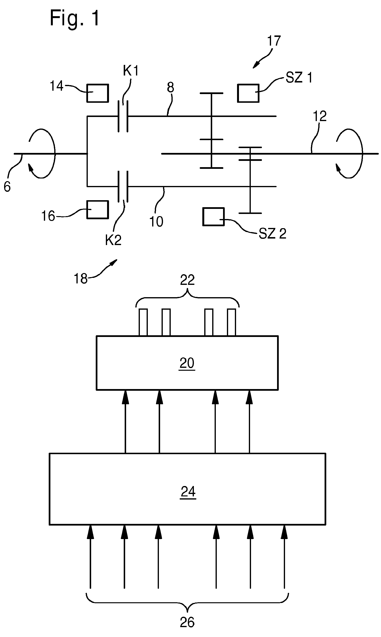 Device for driving a plurality of hydraulic shift cylinders and hydraulic supply system for a twin-clutch transmission