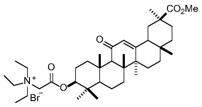 Quaternary ammonium salt glycyrrhetinic acid cationic surfactant and its preparation method and application