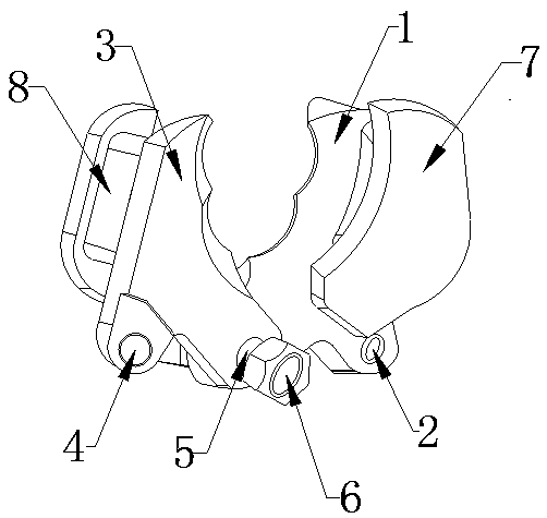 Hydraulic shearing mechanism auxiliary shear blade with supporting erecting device