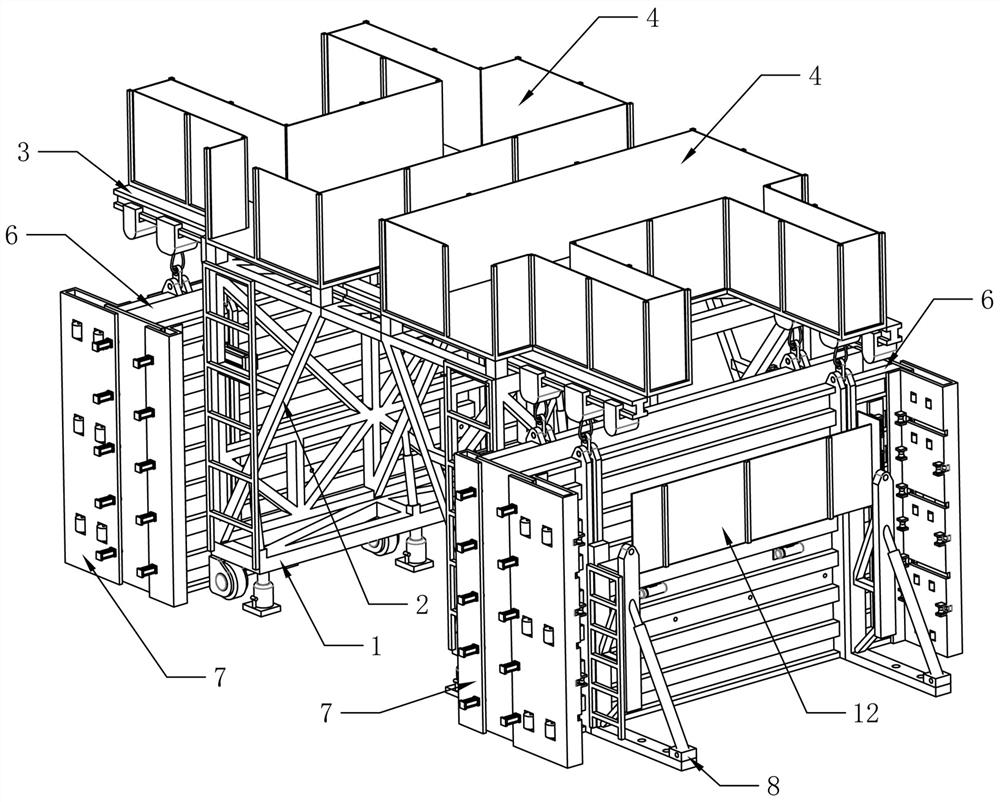 A vertical wall pouring trolley