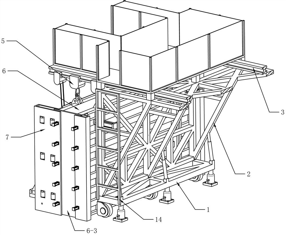 A vertical wall pouring trolley