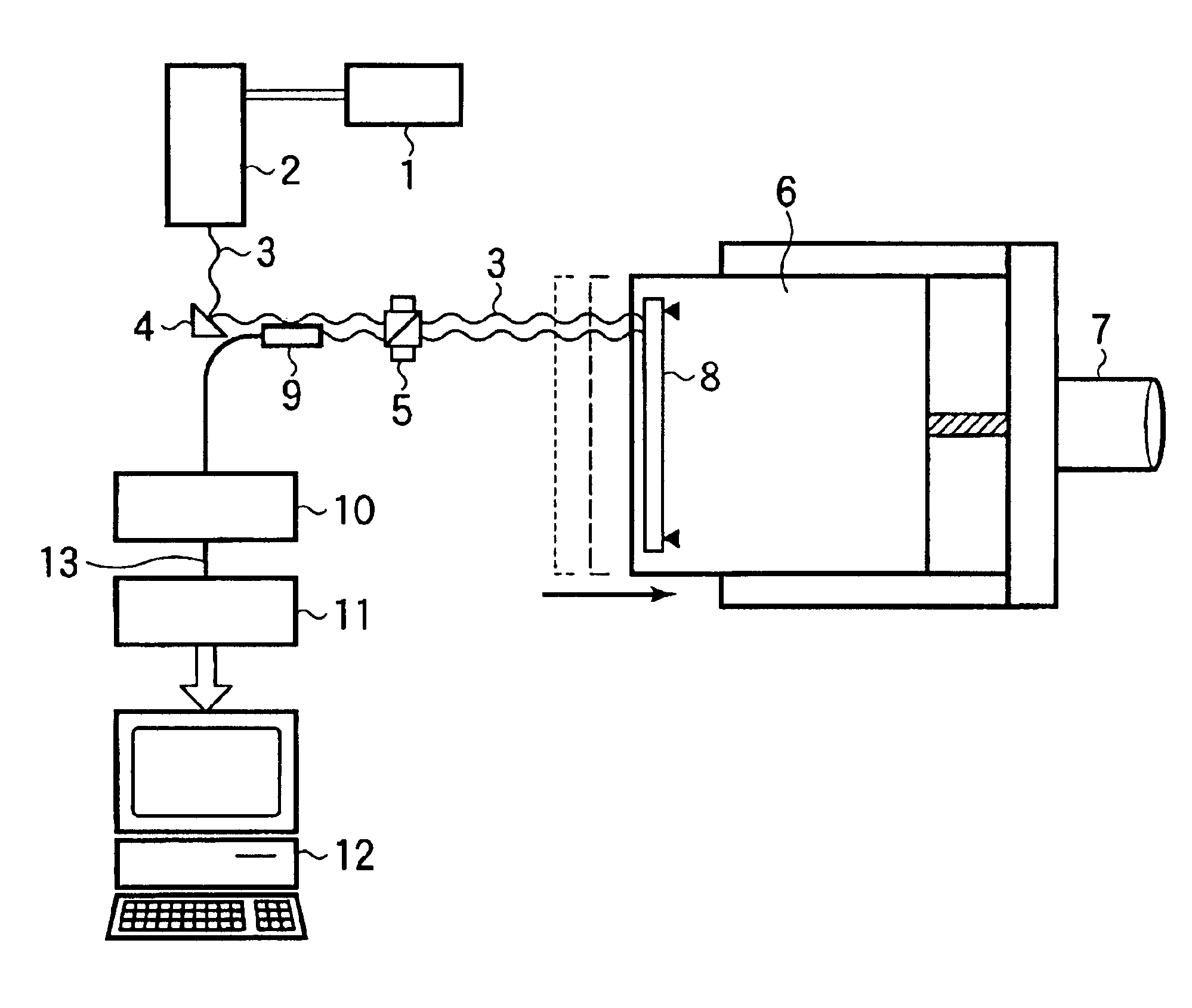 Laser interferometer displacement measuring system, exposure apparatus, and electron beam lithography apparatus