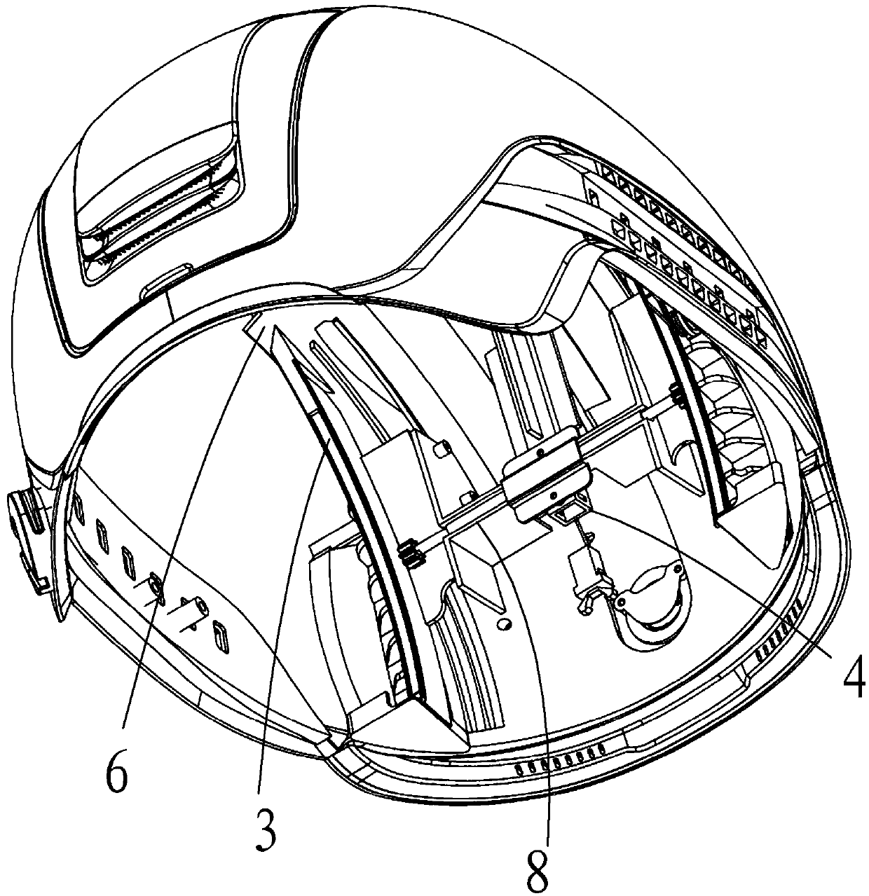 Video module storage structure and helmet