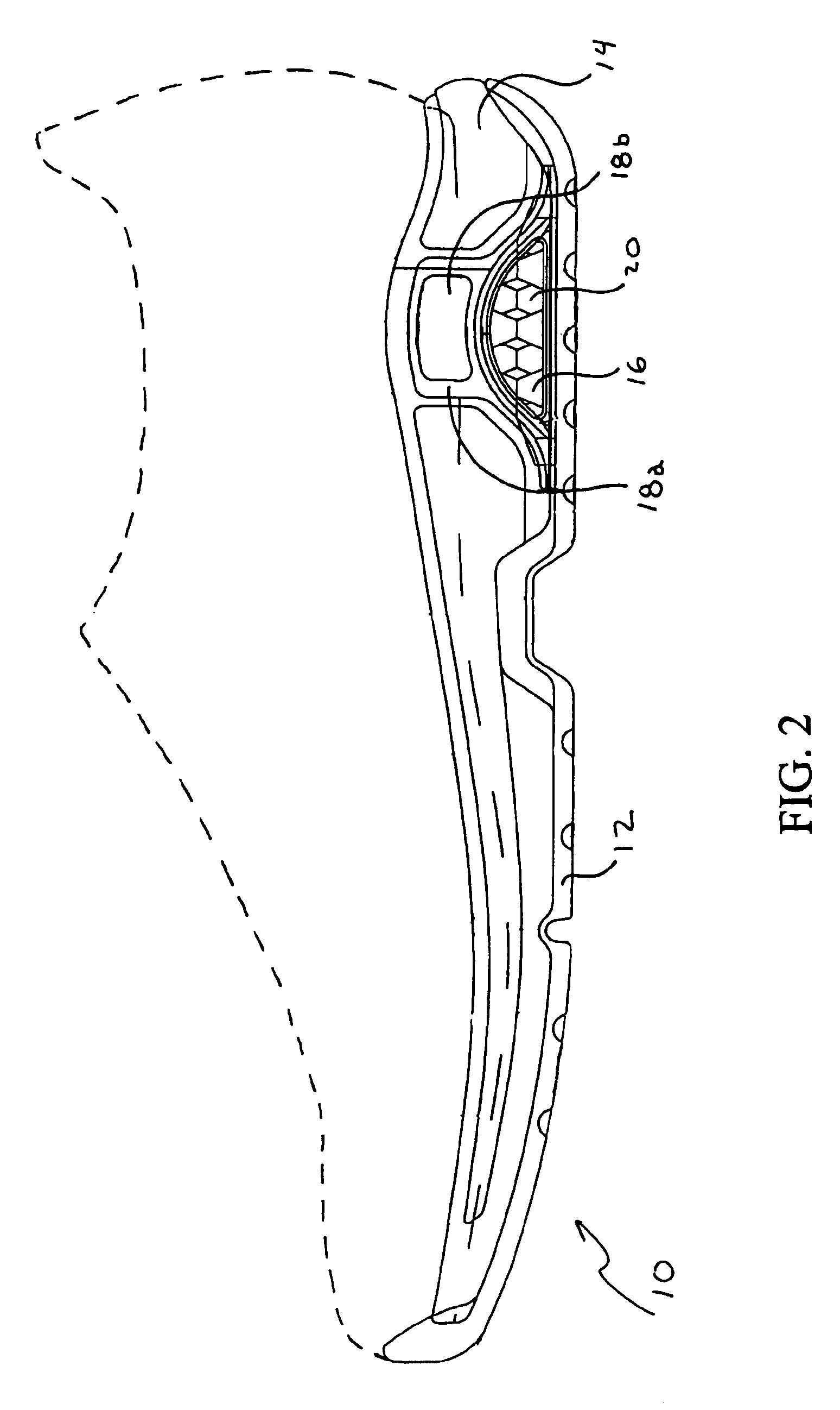 Cushioning assembly in an athletic shoe