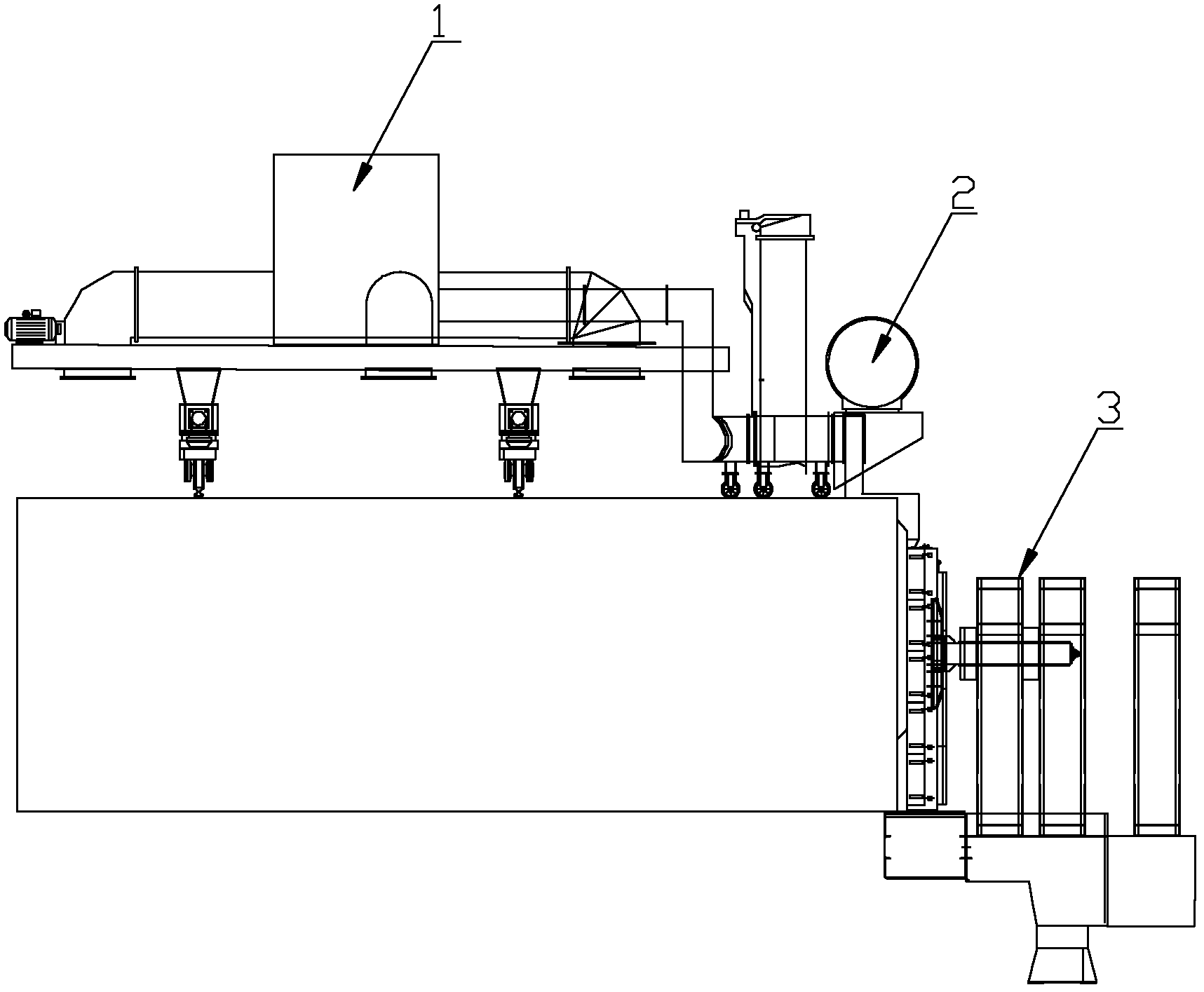 Dust removal system on coke oven machine side