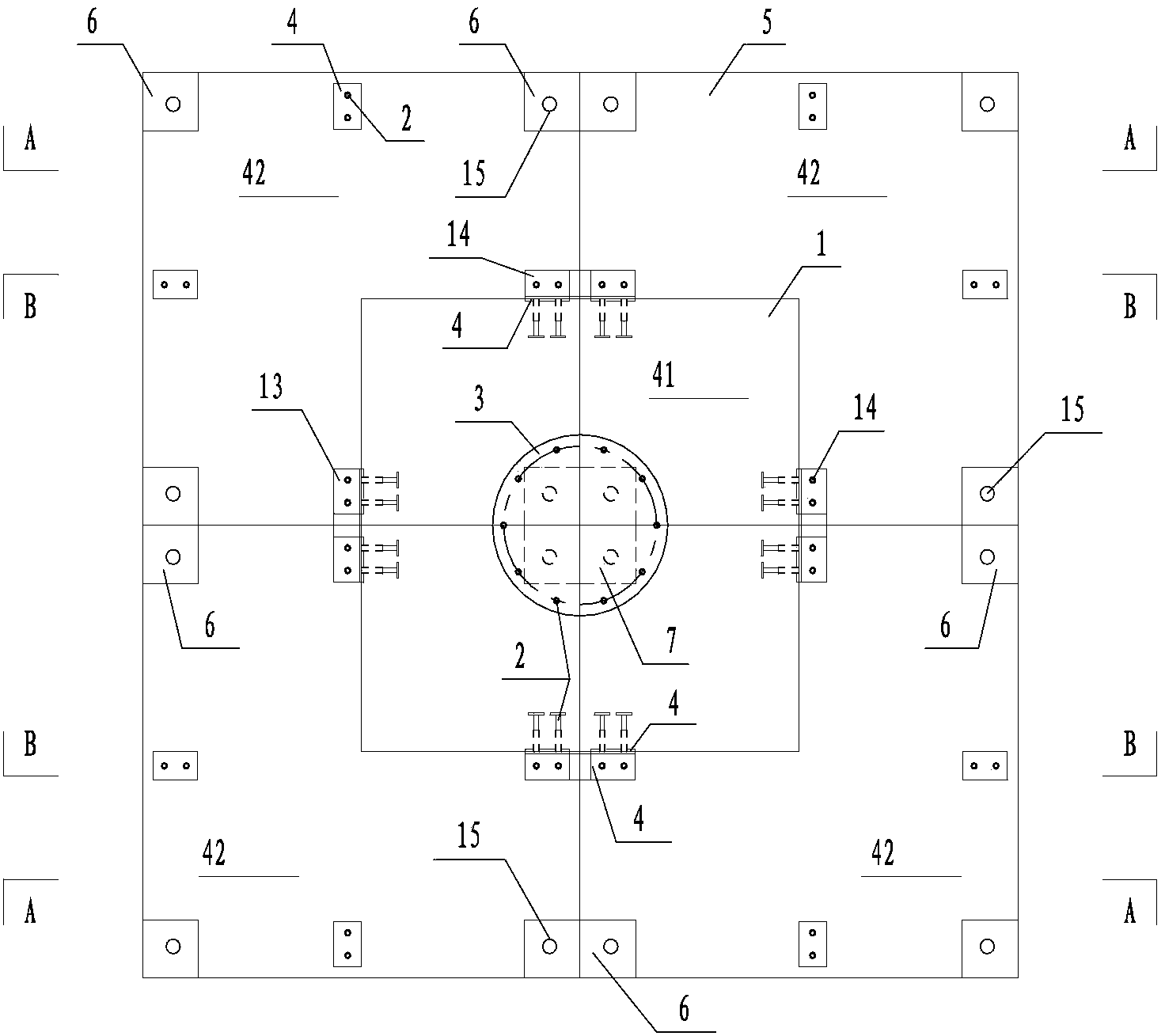 Combined type concrete unit foundation