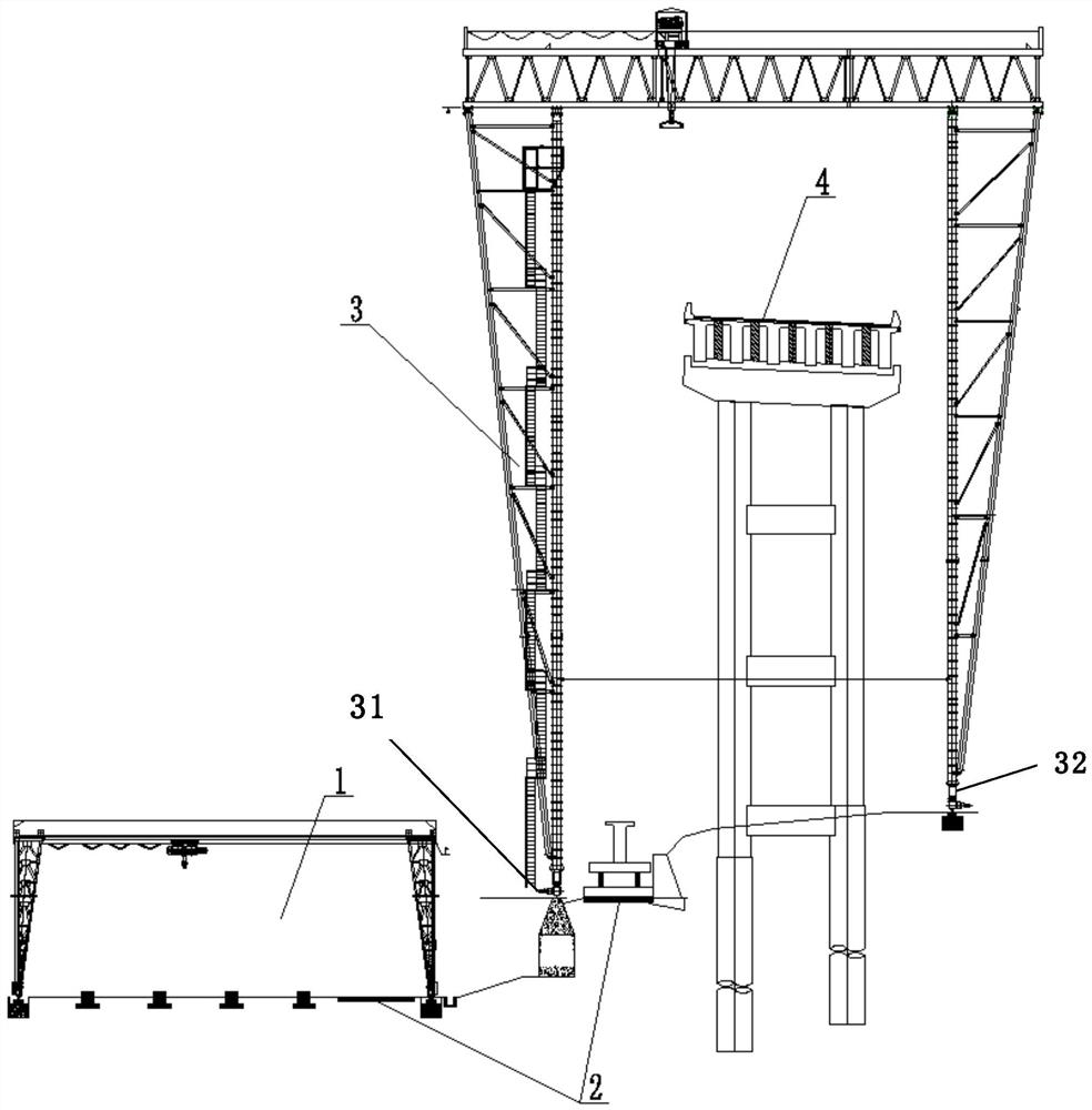 Method for transporting and erecting prefabricated girders on steep slopes in areas connected by bridges and tunnels in high mountains and canyons