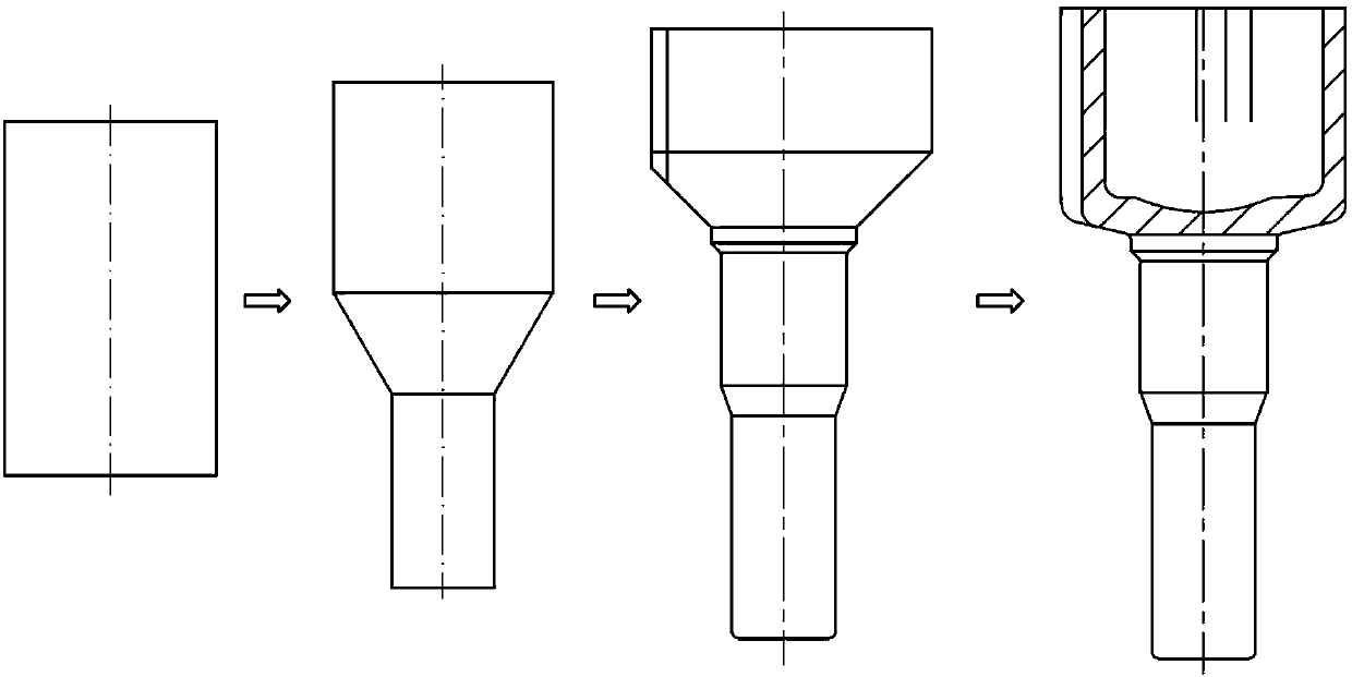 Processing method of universal joint precision forging with R arc end faces