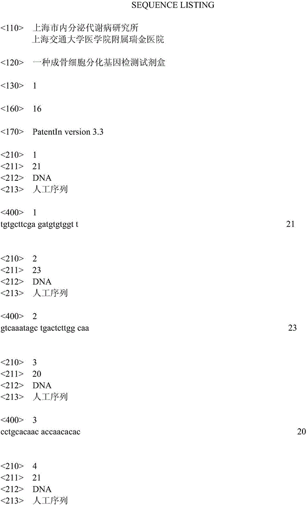 Osteoblast differentiation gene detection kit