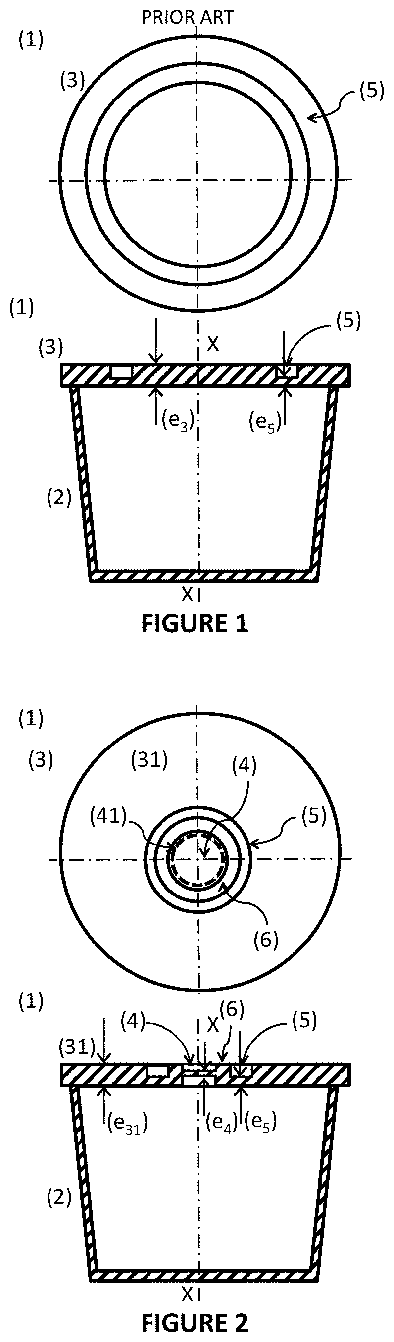 Capsule with sealing support and system for preparing edible products based upon said capsules
