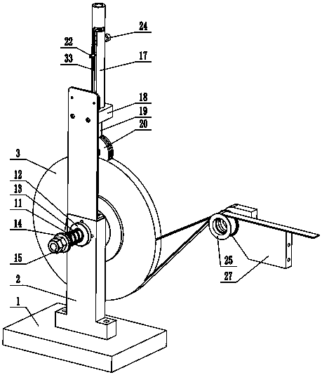 A kind of sponge double-sided adhesive tape and release paper unwinding device