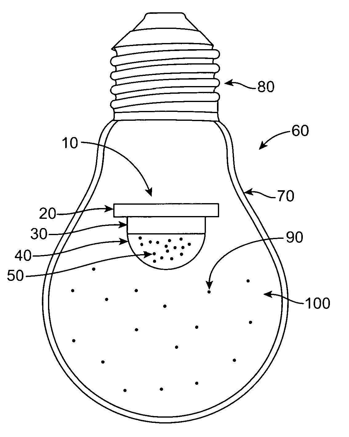 Phosphor-containing LED light bulb