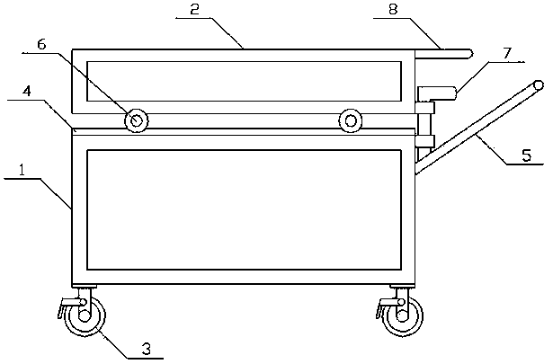 Melted wax trolley for conveying molds