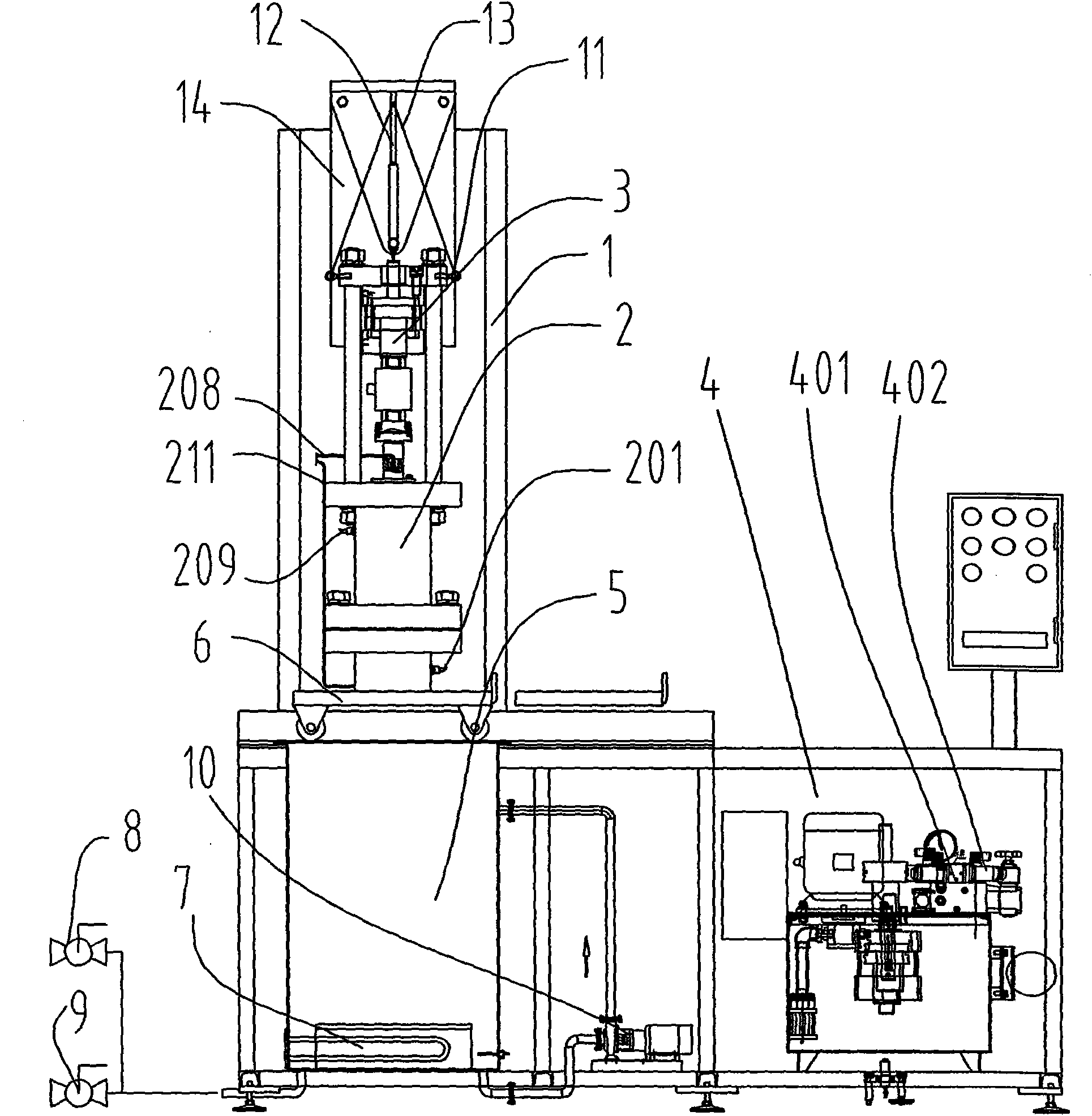 Fluid-solid-heat coupling triaxial servo percolation device for gas-contained coal