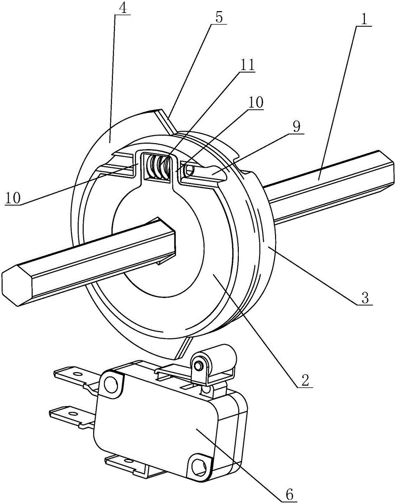 Micro switch triggering cam adjusting device