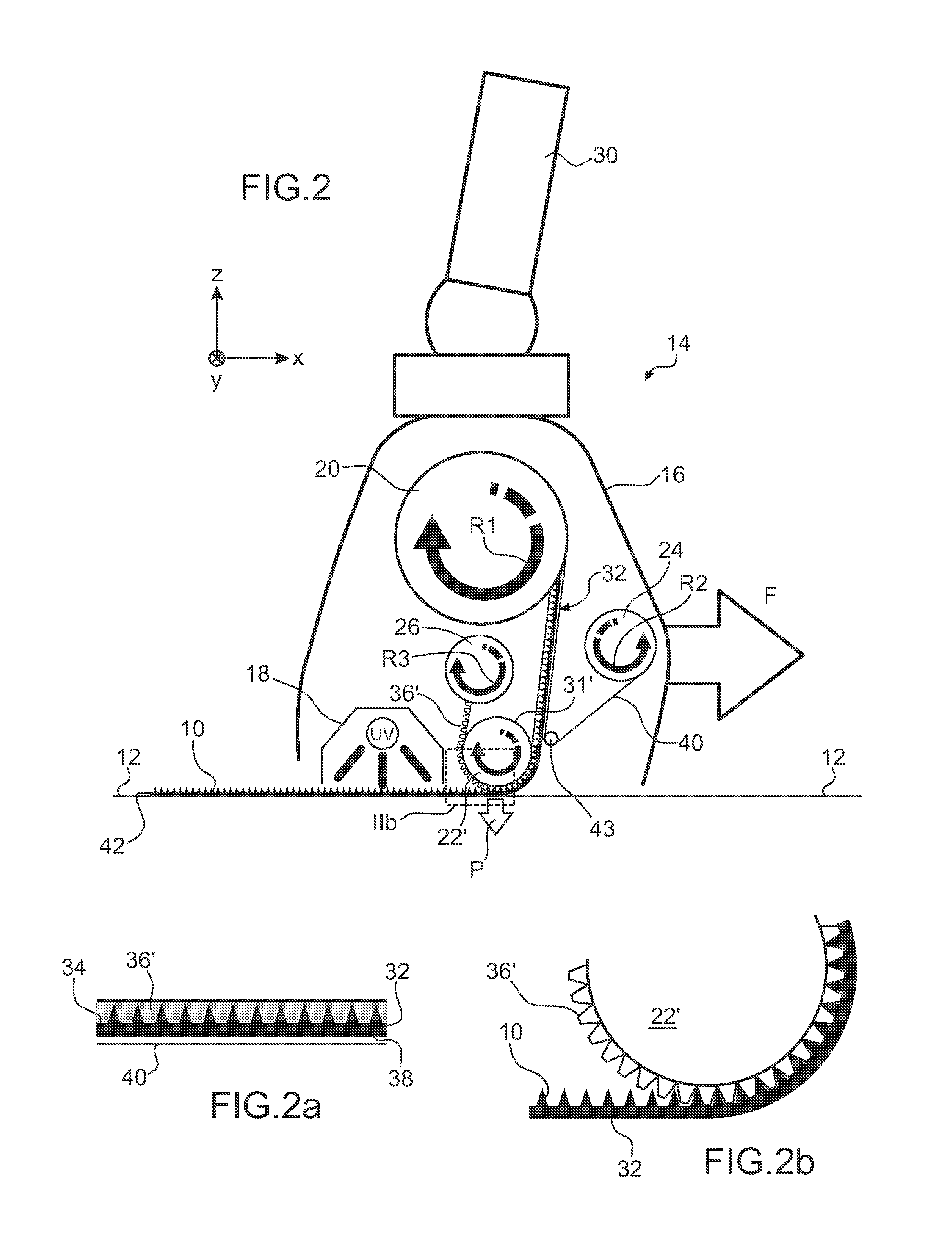 Device and method for applying a micostructured coating to a substrate using a prepolymerized resin tape