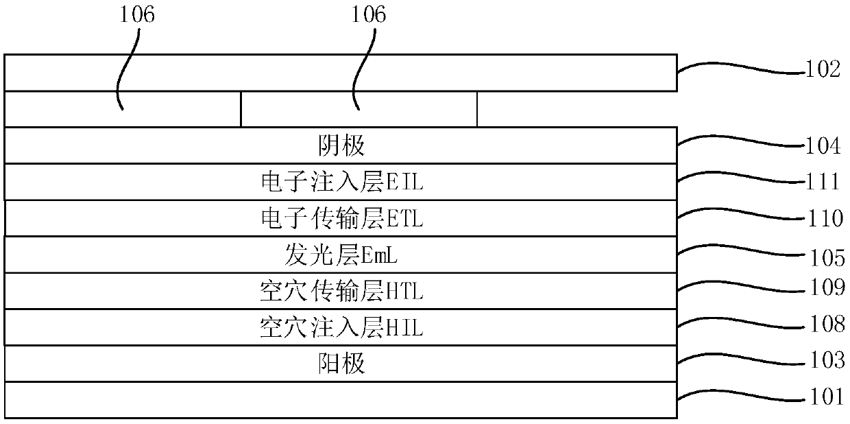 Self-light emitting display structure and display device