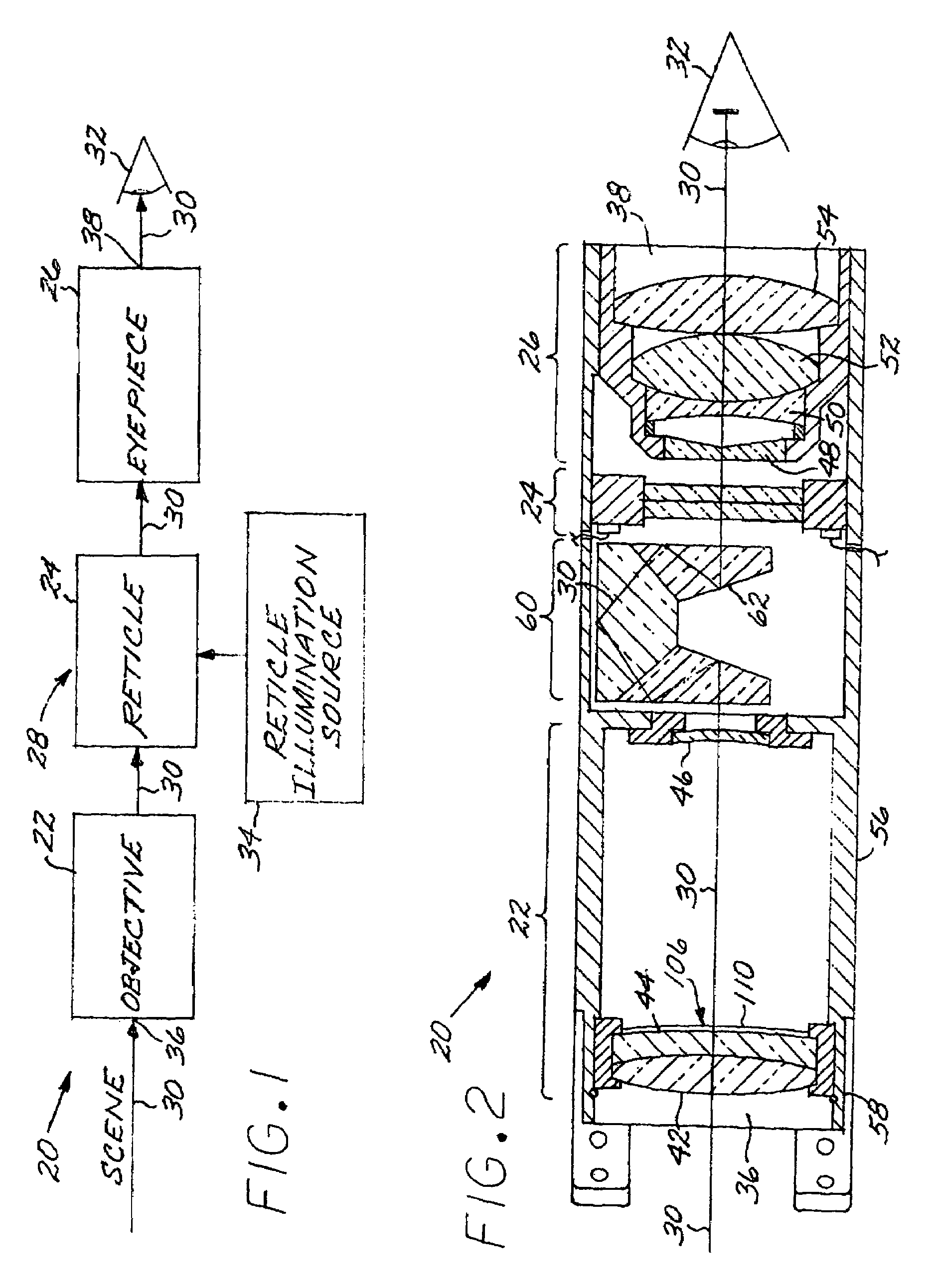 Optical sight having obscured reticle illumination