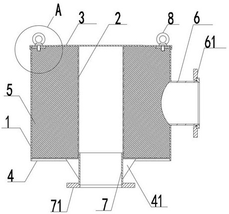 Gas inlet device meeting requirements of pneumatic conveying industry for conveying clean gas