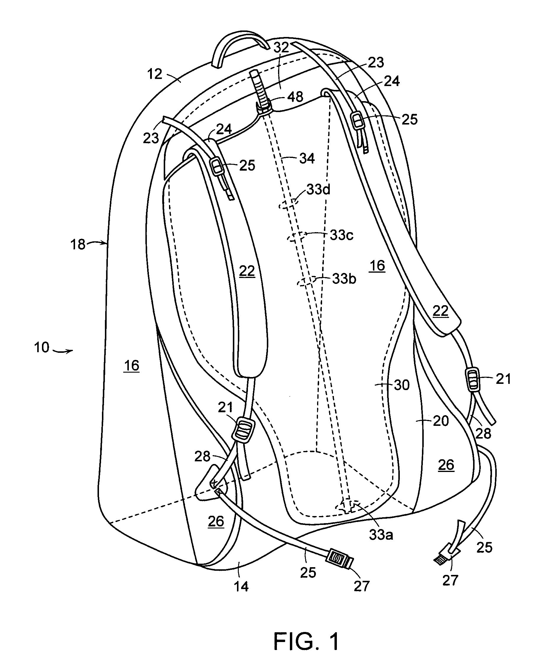 Backpack with lumbar support plate