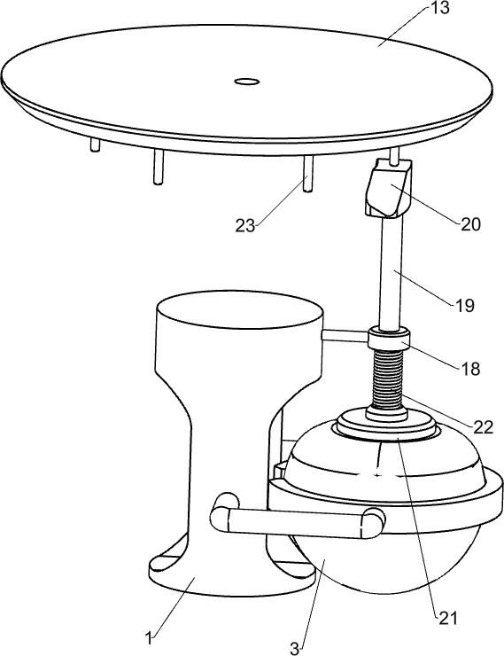 An internal glazing device for bowl-shaped ceramics