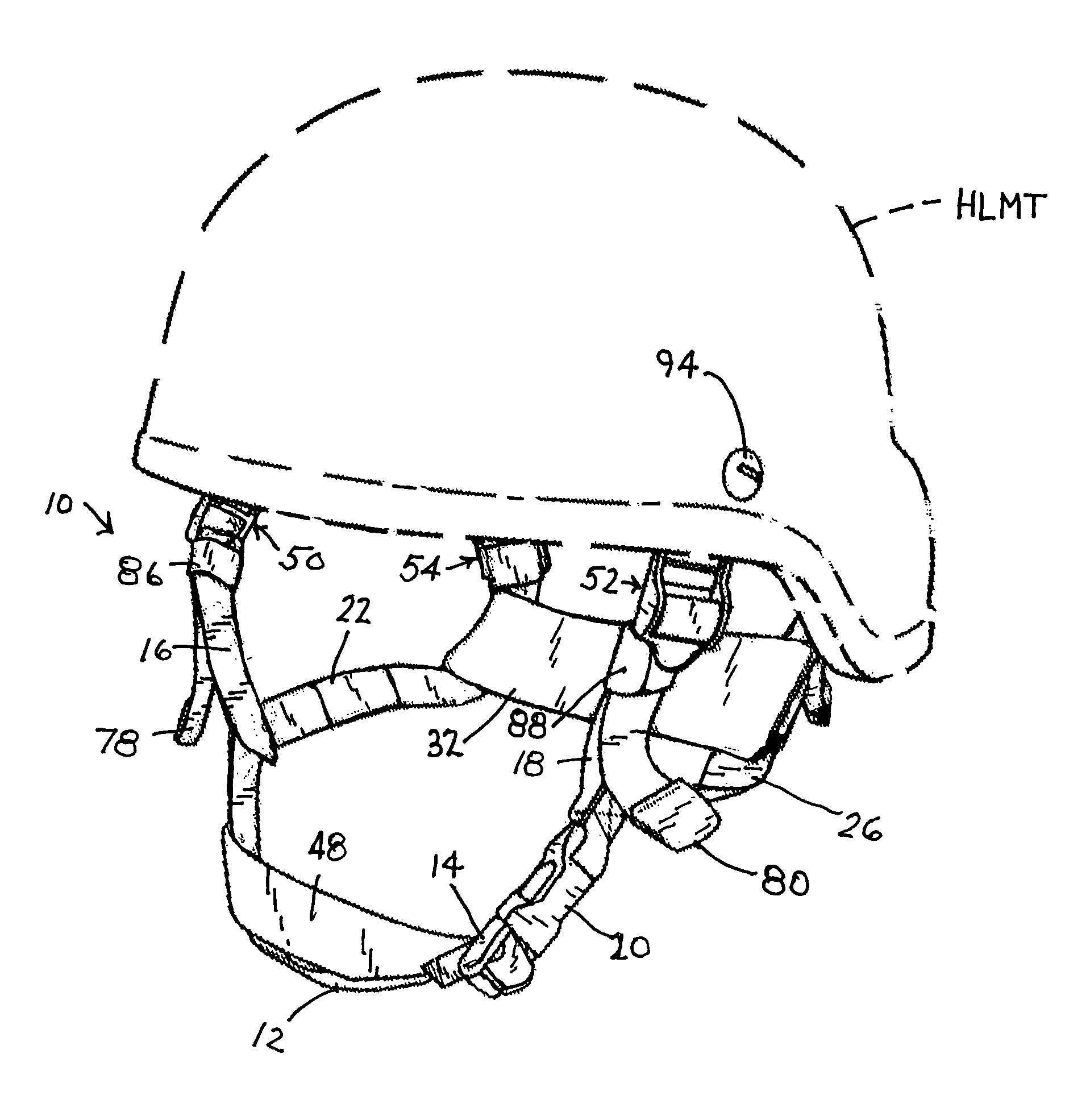 Chin strap assembly for helmet