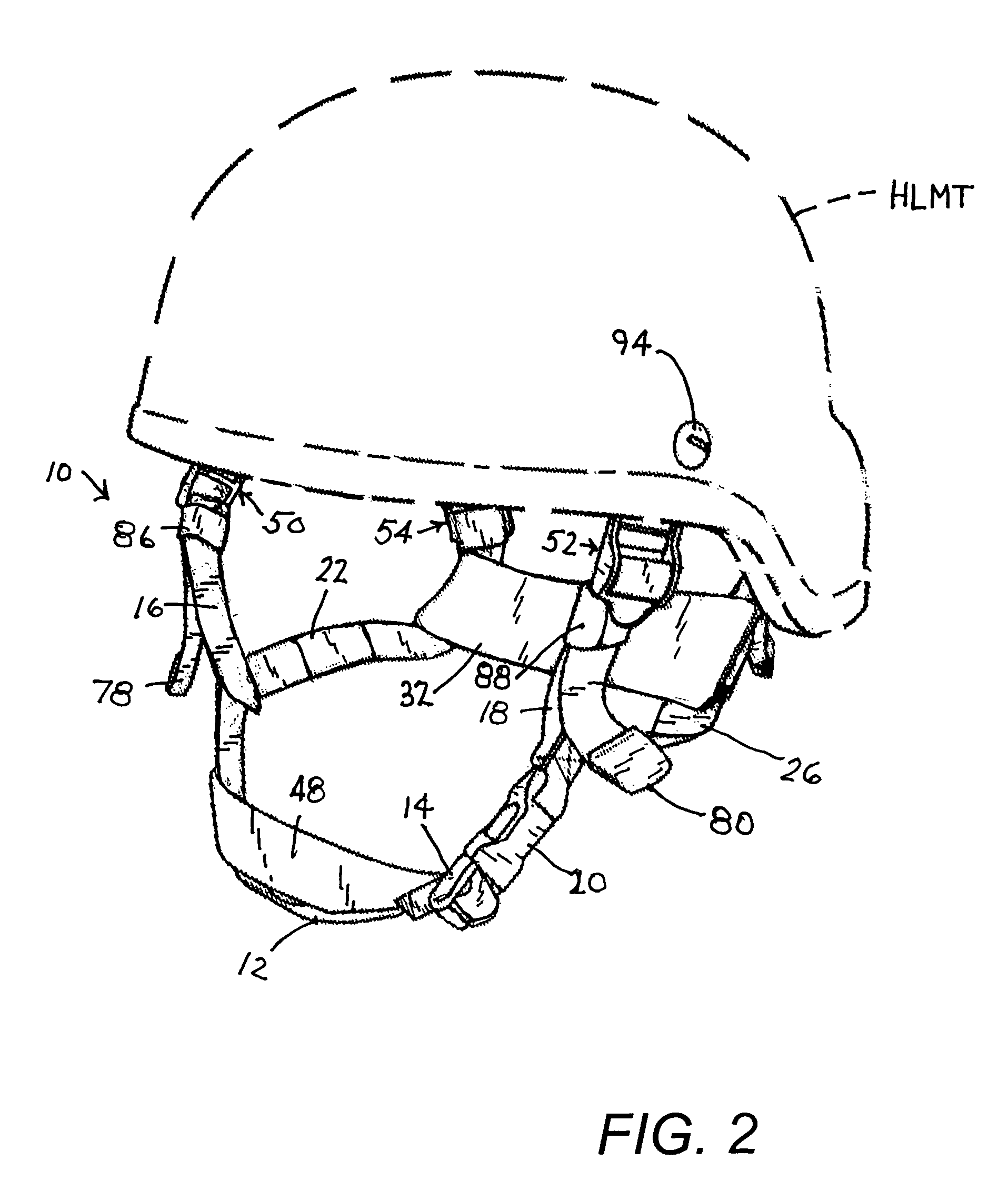 Chin strap assembly for helmet