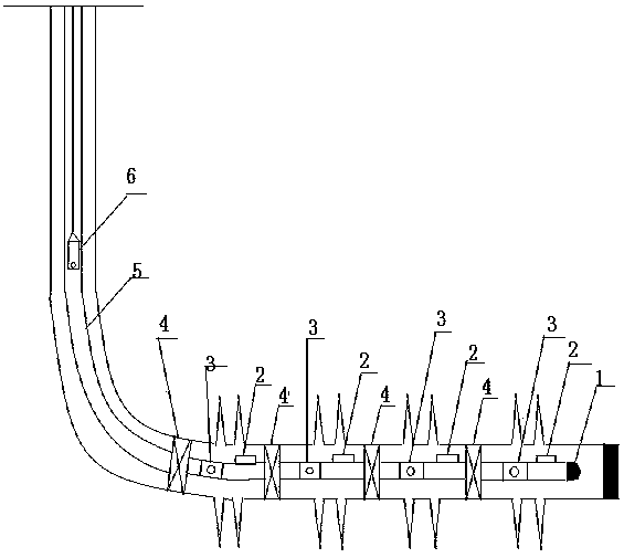 Horizontal well temperature agitation water exploration device and method