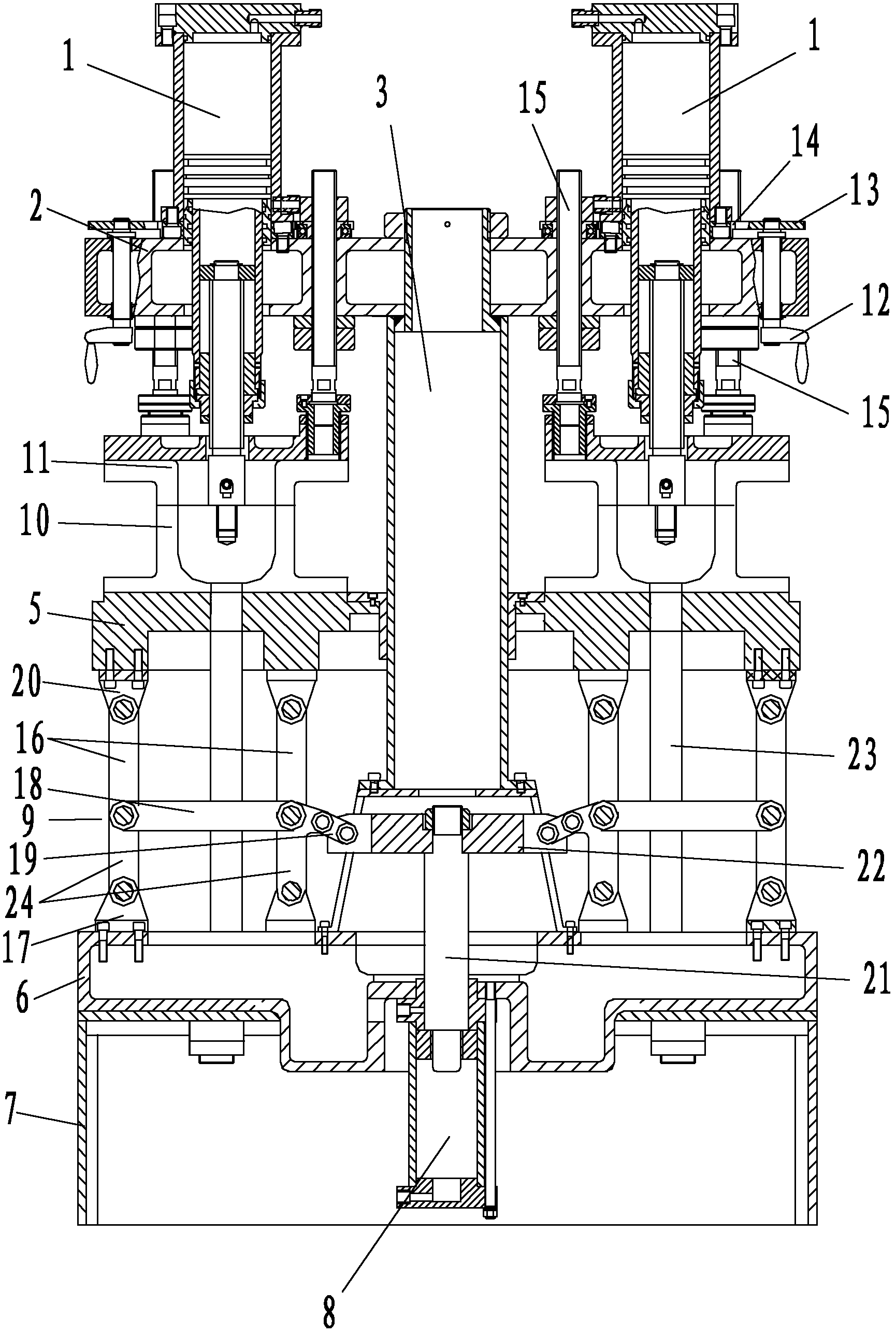 Multi-station hydraulic drawing machine