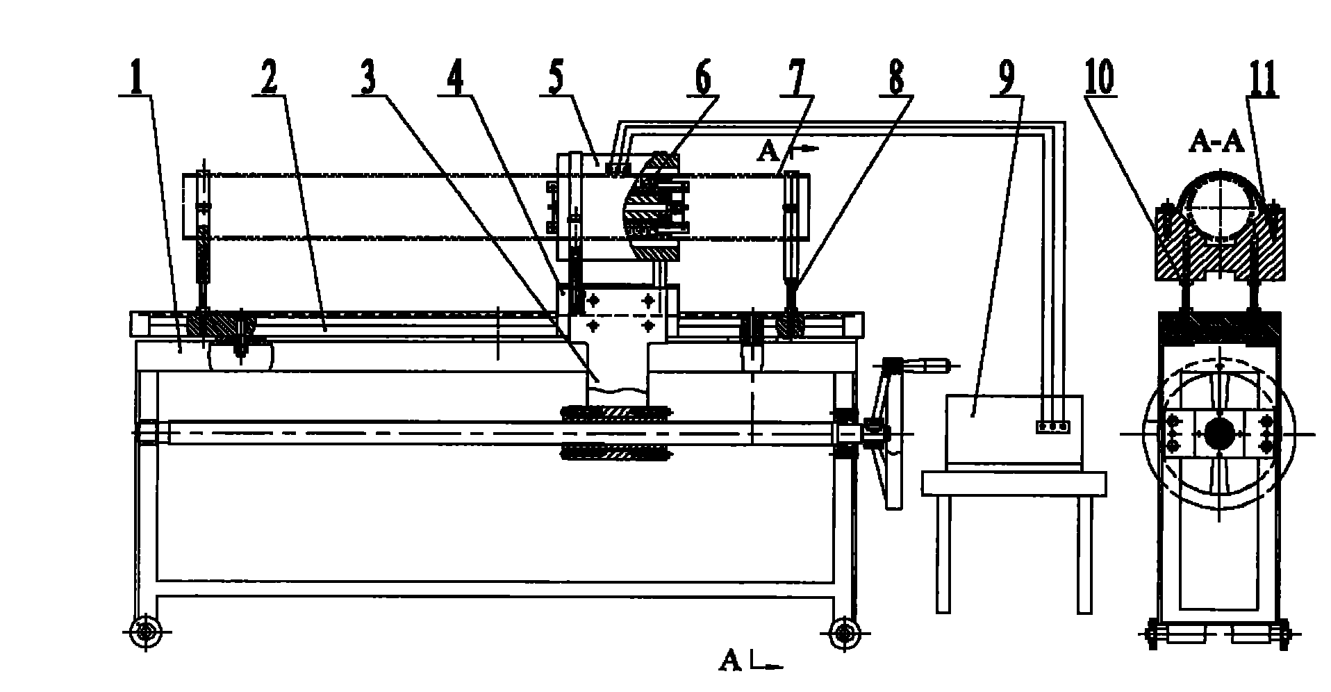 Long round pipe inner surface processing equipment and process thereof