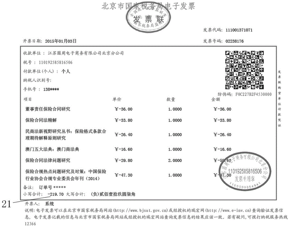 Electronic invoice issuing method and system