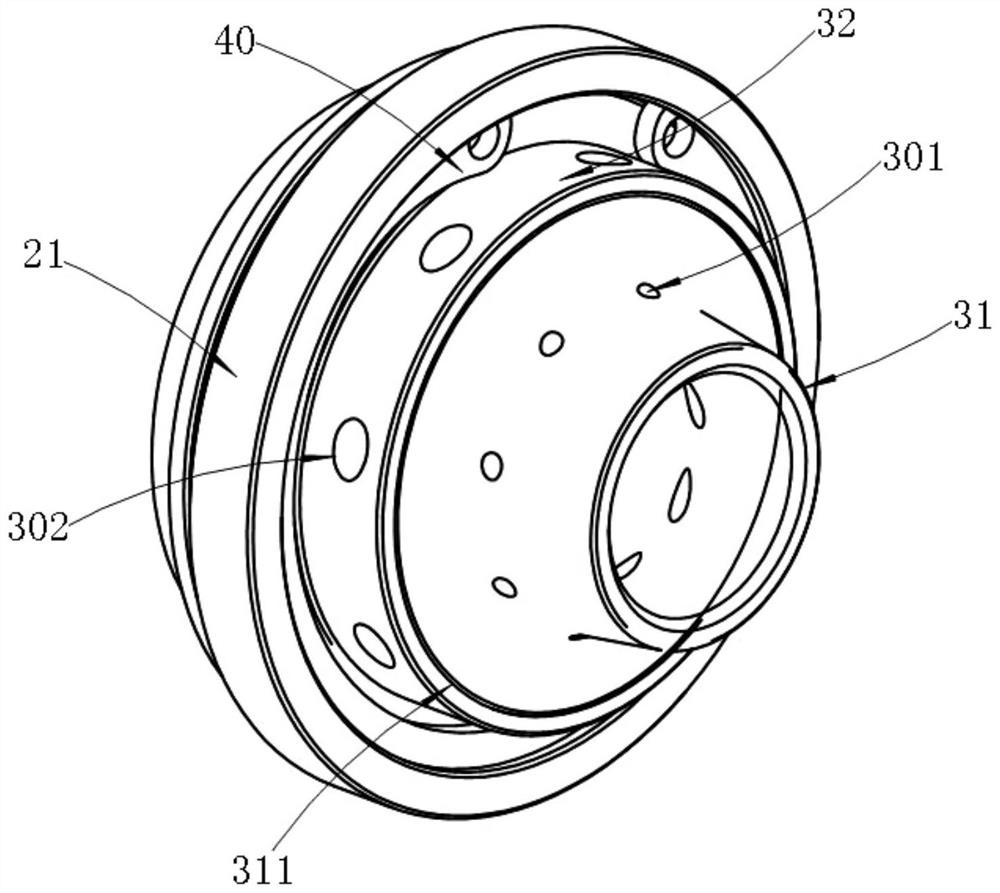 Fuel atomizing device and flame tube head structure having the same