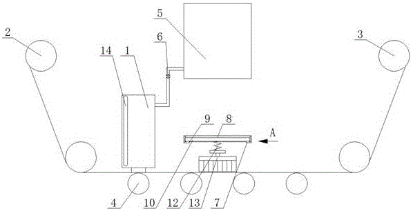 Automatic gluing device for sanitary towel