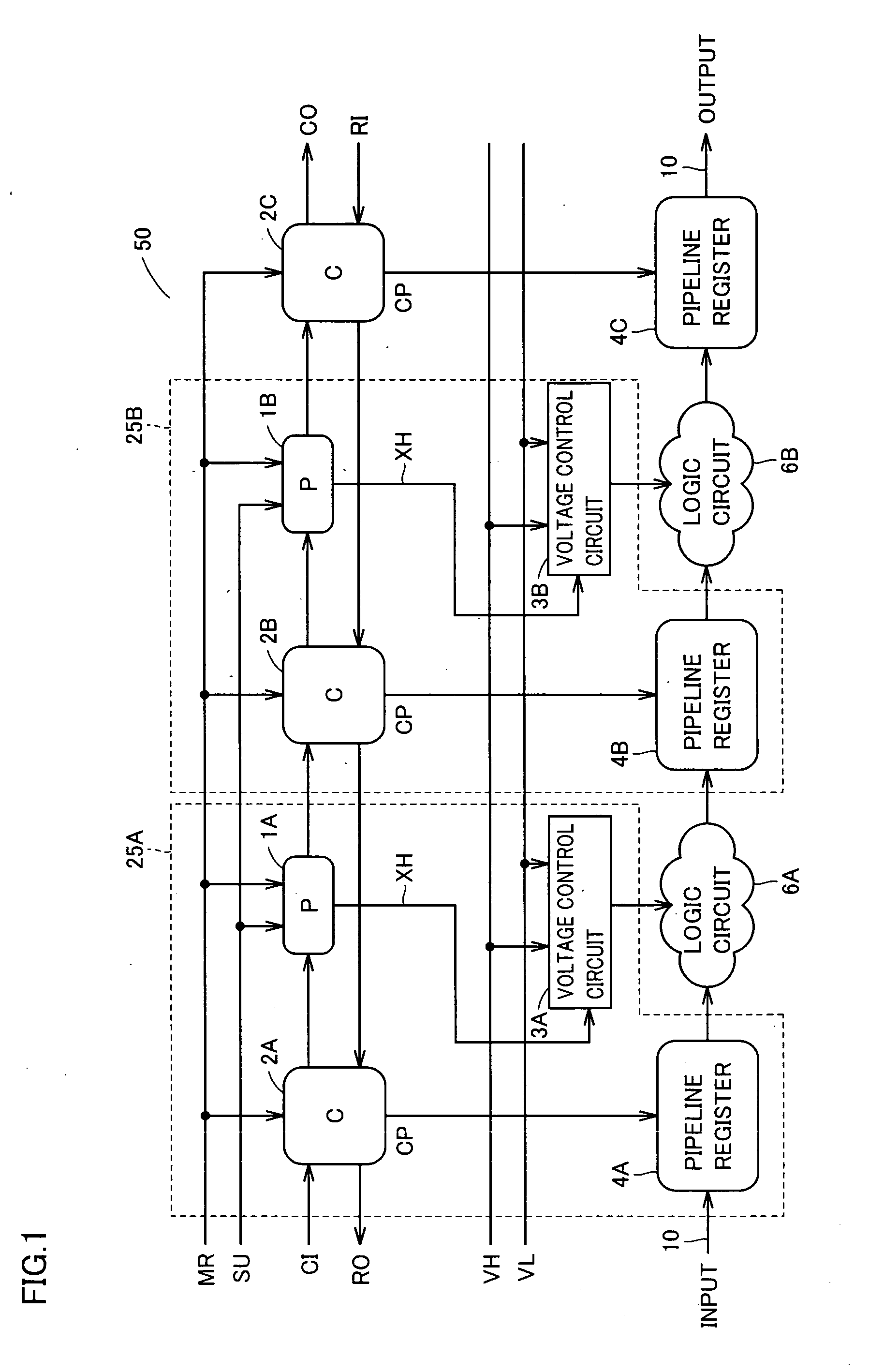 Data processor for controlling voltage supplied for processing