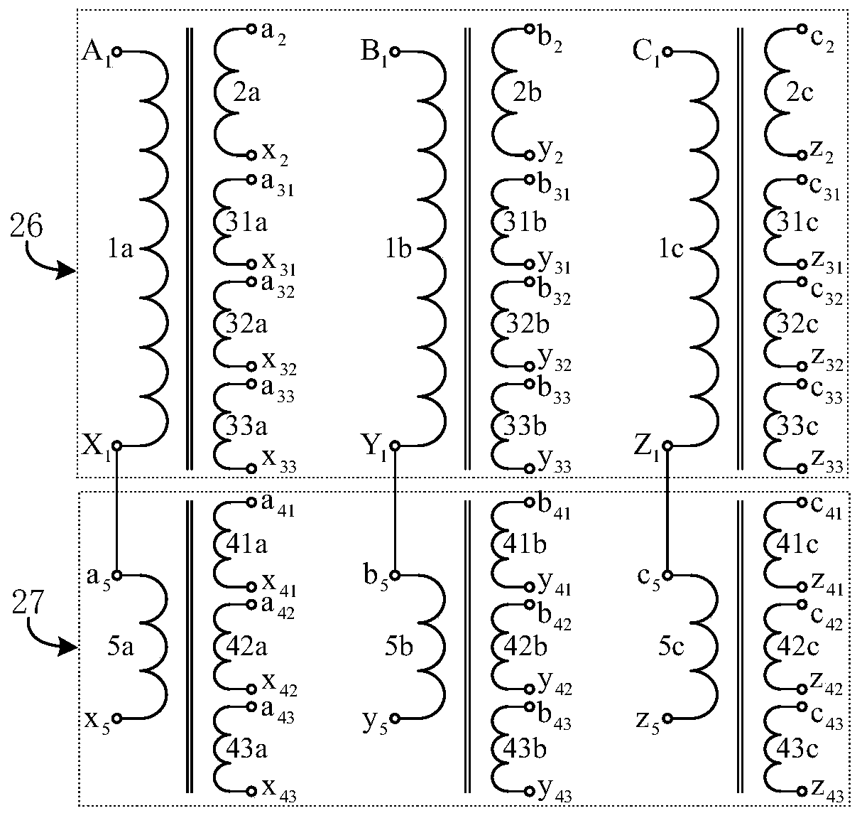 A multi-winding magnetically integrated hybrid distribution transformer